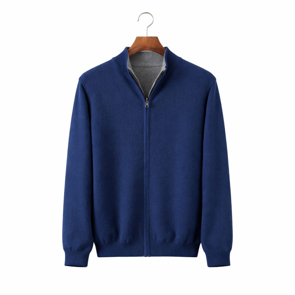 Premium Men’s Cashmere Sweater | Full Zip Knit Cardigan for Winter