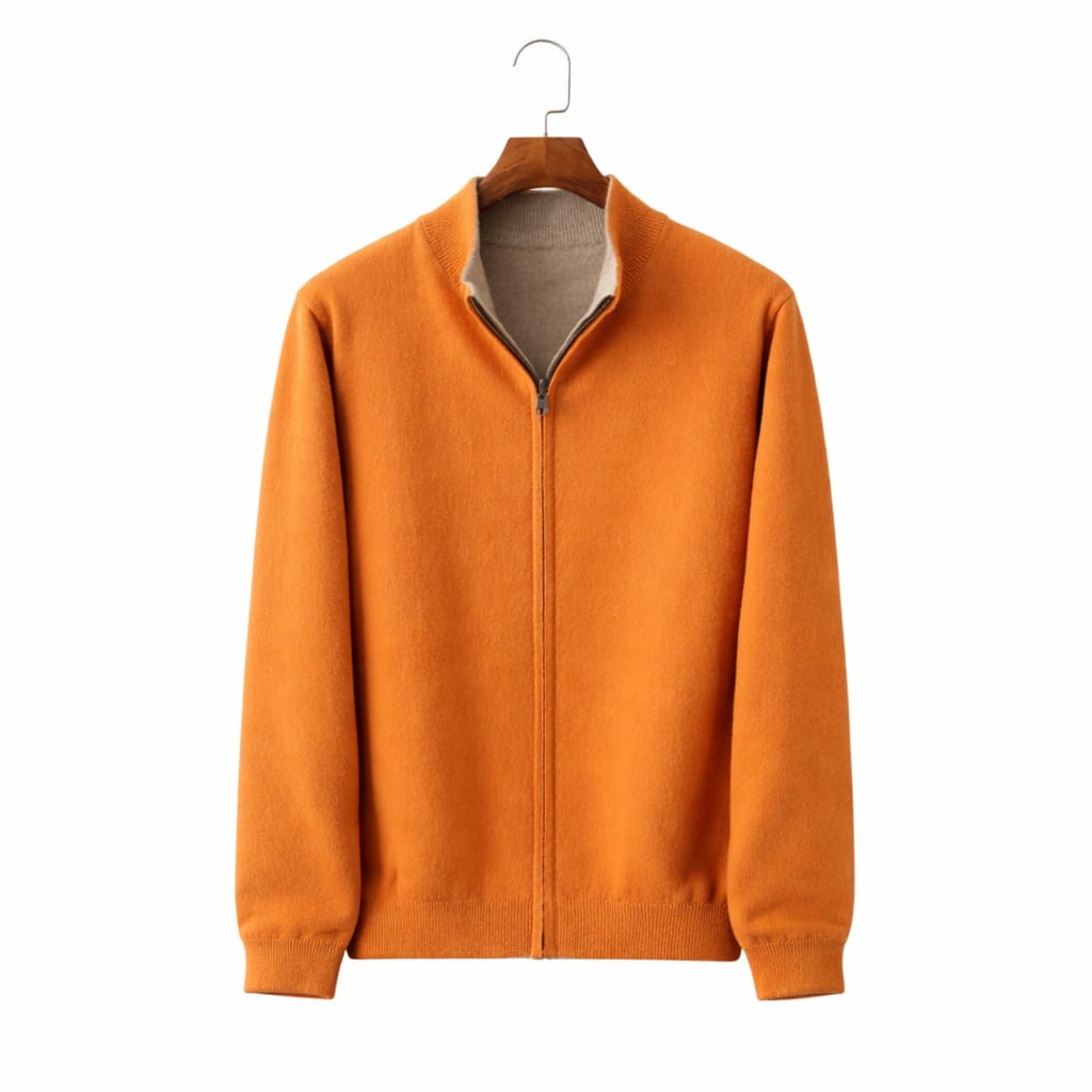 Premium Men’s Cashmere Sweater | Full Zip Knit Cardigan for Winter
