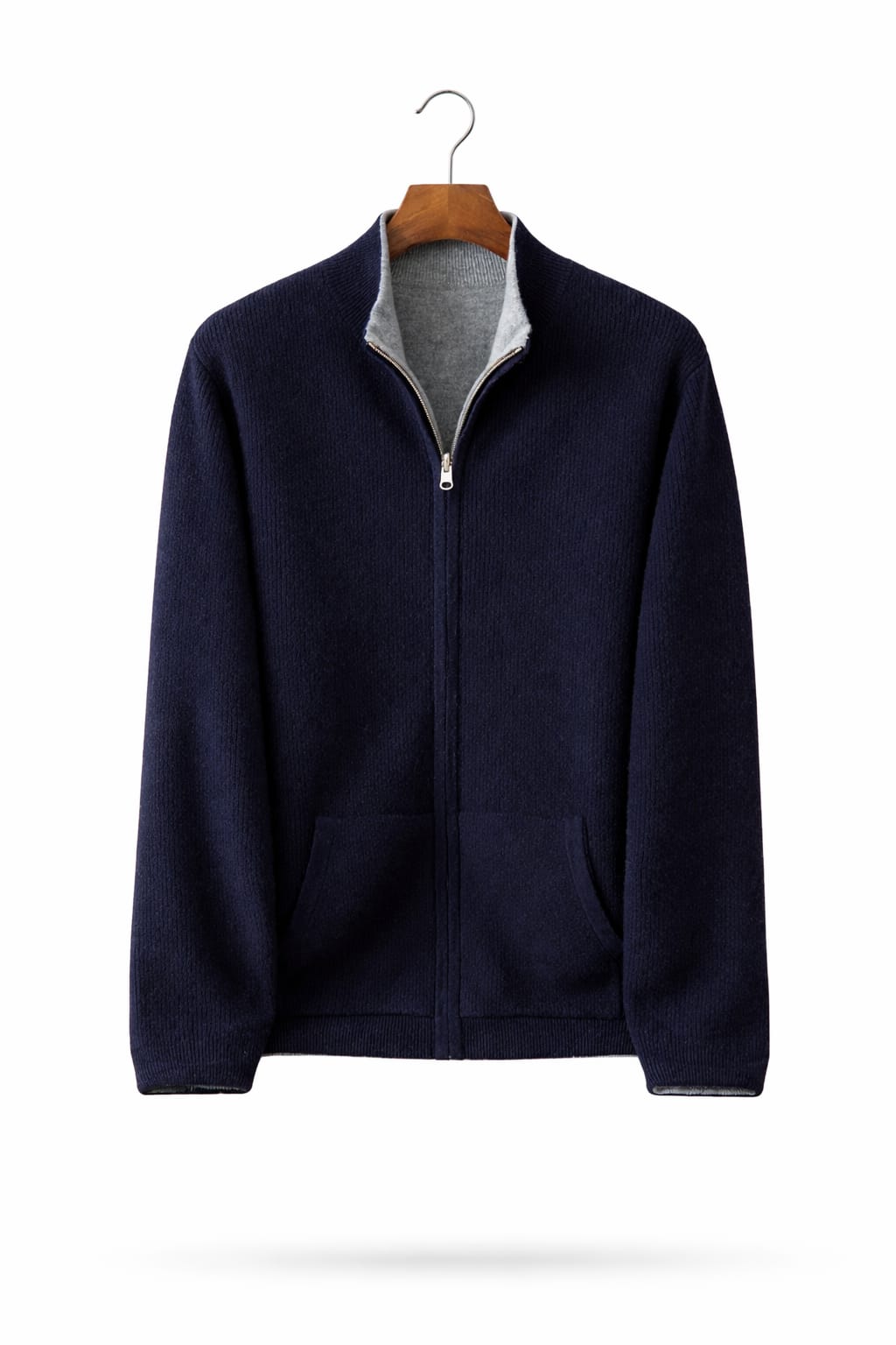 Men’s Cashmere Zip-Up Sweater – Soft Luxury Knit Cardigan | Warm Winter Fleece Lining | Premium Casual Jacket for Men