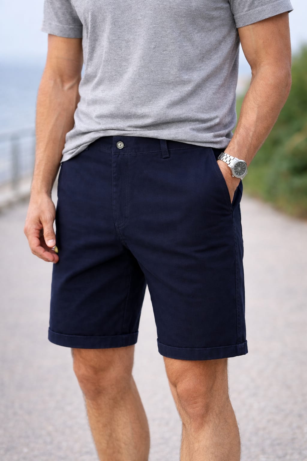 Men’s Cotton Denim Shorts – Slim Fit Summer Casual